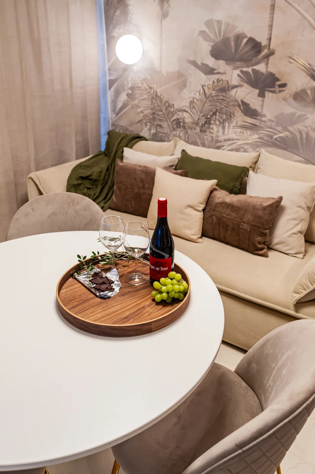 Wine by the sofa